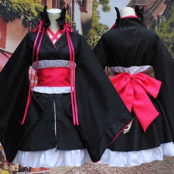 Anime Skillful Girl Will Not Get Hurt Night Cosplay Costume Flutter Sleeve Japanese Kimono