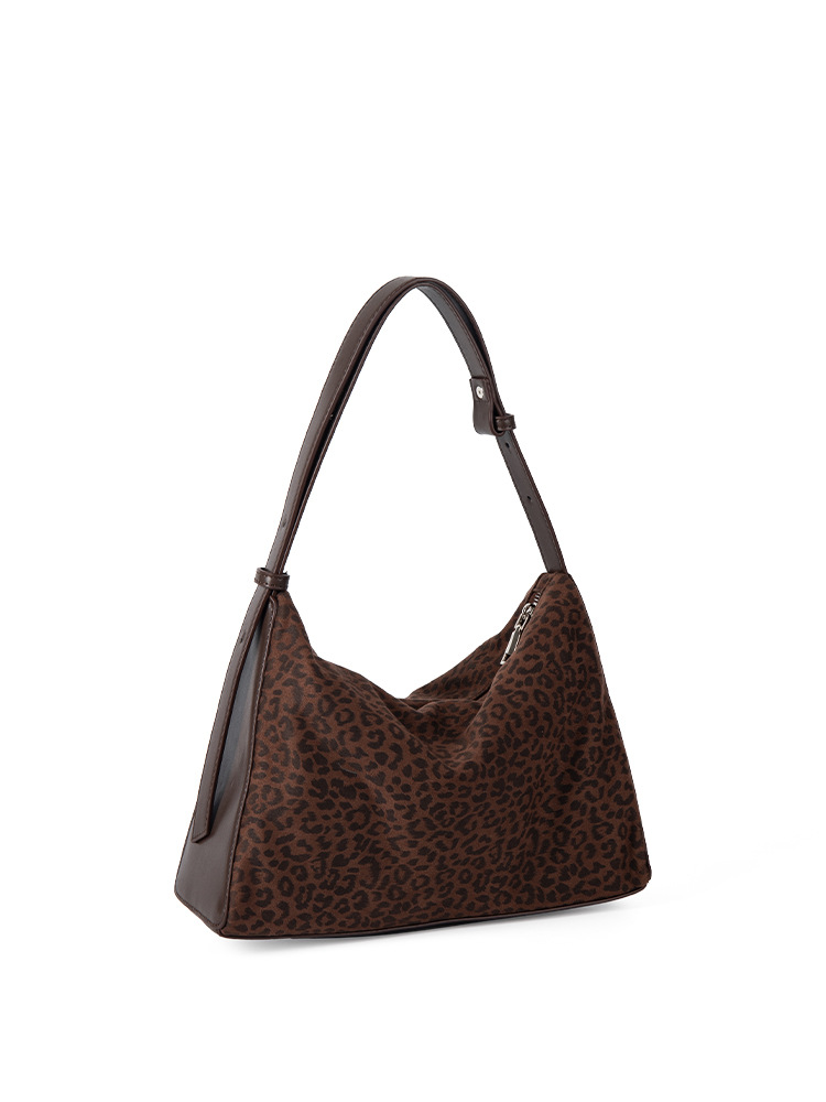 Leopard Print Autumn And Winter New Style Fashionable Large-Capacity Shoulder Bag For Women 2025 Retro Niche Design Commuting Armpit Handbag