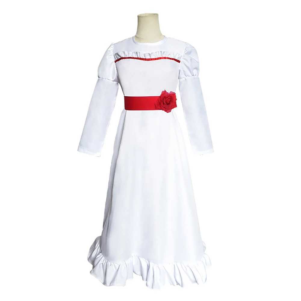 Horror Bride of Chucky Annabelle Cosplay Costume Dress Cos Wigs Conjuring Doll Mask Women Girls Evil Halloween Scary Outfits L250918