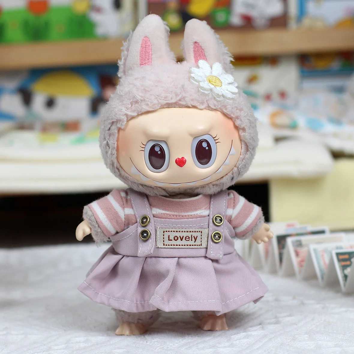 Cute 17cm Mini DollS Clothes Outfit Accessories For Korea Kpop Exo Labubu Idol Dolls Overalls Hoodie Clothing DIY Gift C250919
