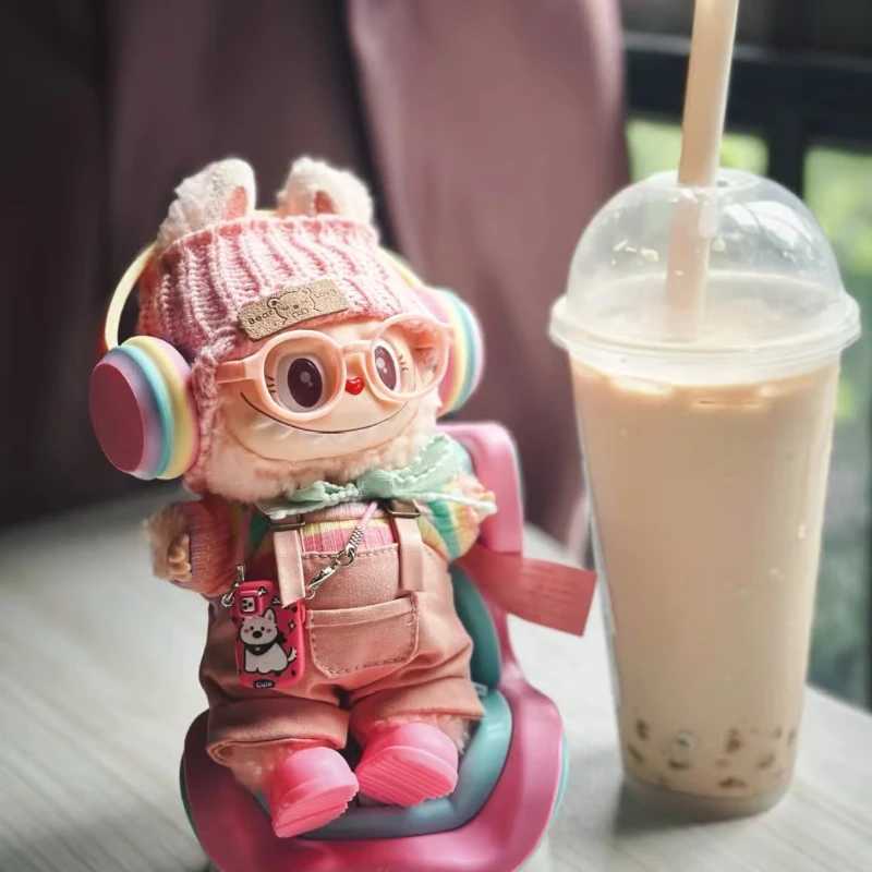 Pink Cargo Pants Rainbow Headphones Fivepiece Set Labubu Clothes Trendy Outfit New Labubu Accessories for Going Out no Doll C250919