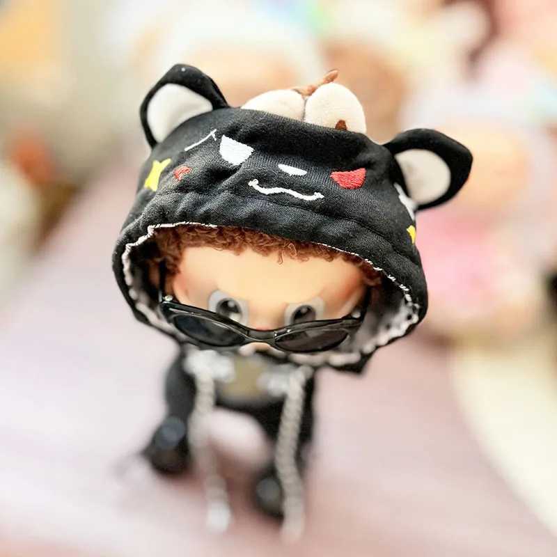 For 17cm Labubu I II Idol Dolls Cute Mini Plush DollS Clothes Korea Kpop Exo Idol Dolls DIY Accessories Gifts Bear Hoodie Set C250919