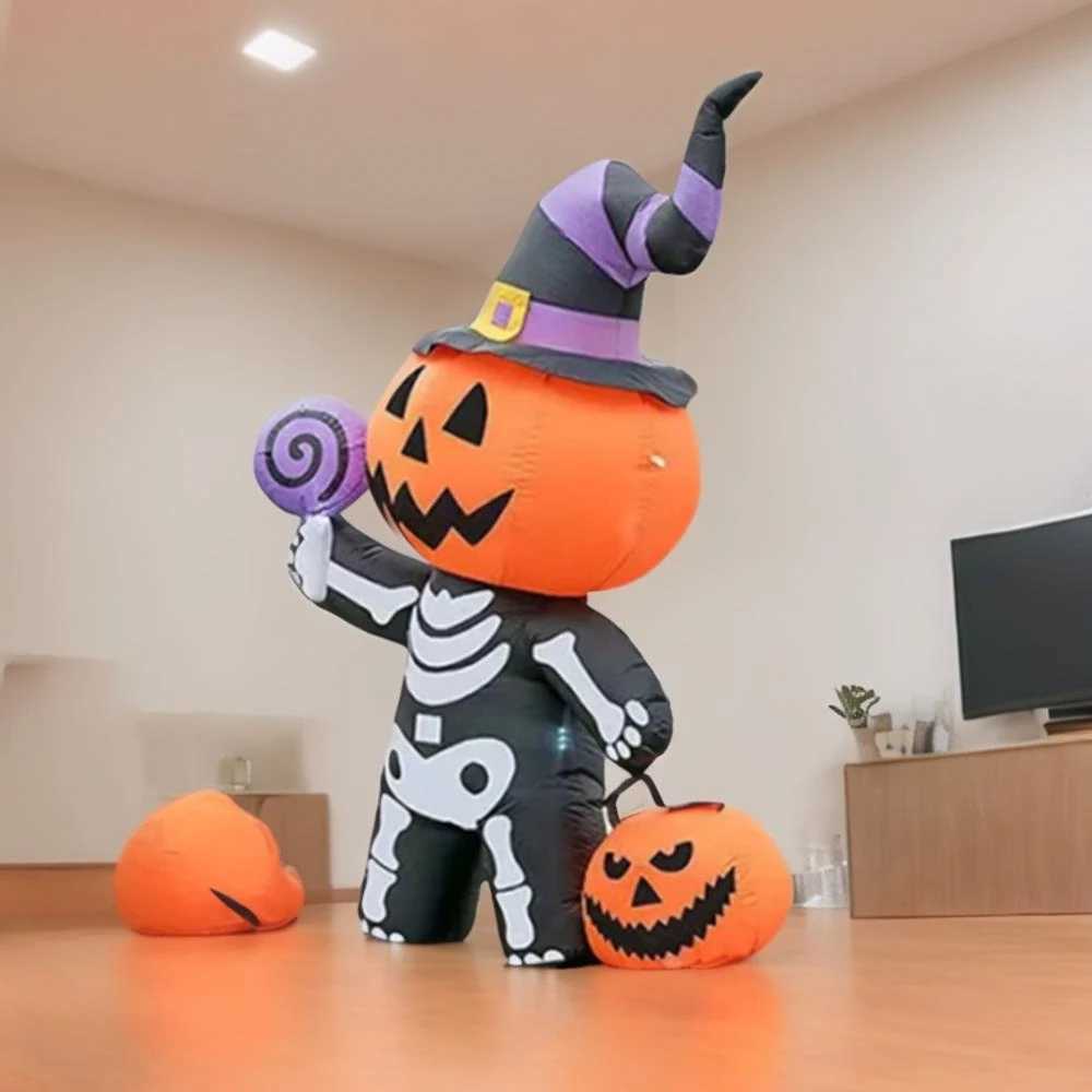 17M Halloween Inflatable Pumpkin Skeleton Little Ghost with LED Lights Outdoor Courtyard Decor Home Garden Festival Horror Prop C250919
