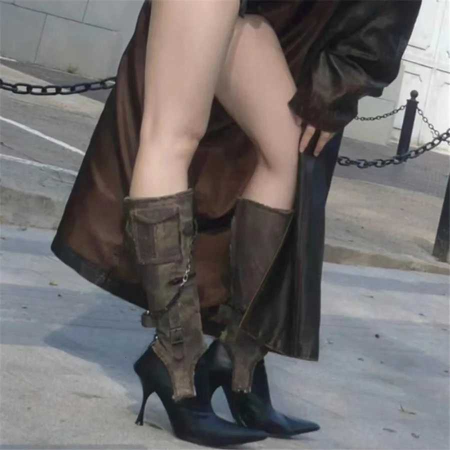 2026 Retro Western Cowboy Boots for Women Pointed Toe High Heel Botas Designer Detachable Two Wear Autumn Dress Shoes Sexy Pumps W250919 - view 7