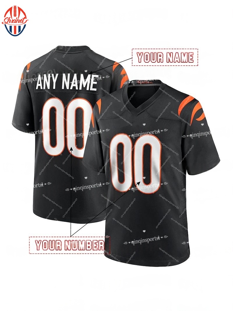 2024 Custom 9 Burrow 1 Chase Football Jersey Sam Hubbard Tee Higgins Brown Jermaine Burton Amarius Mims Zack Moss Myles Murphy