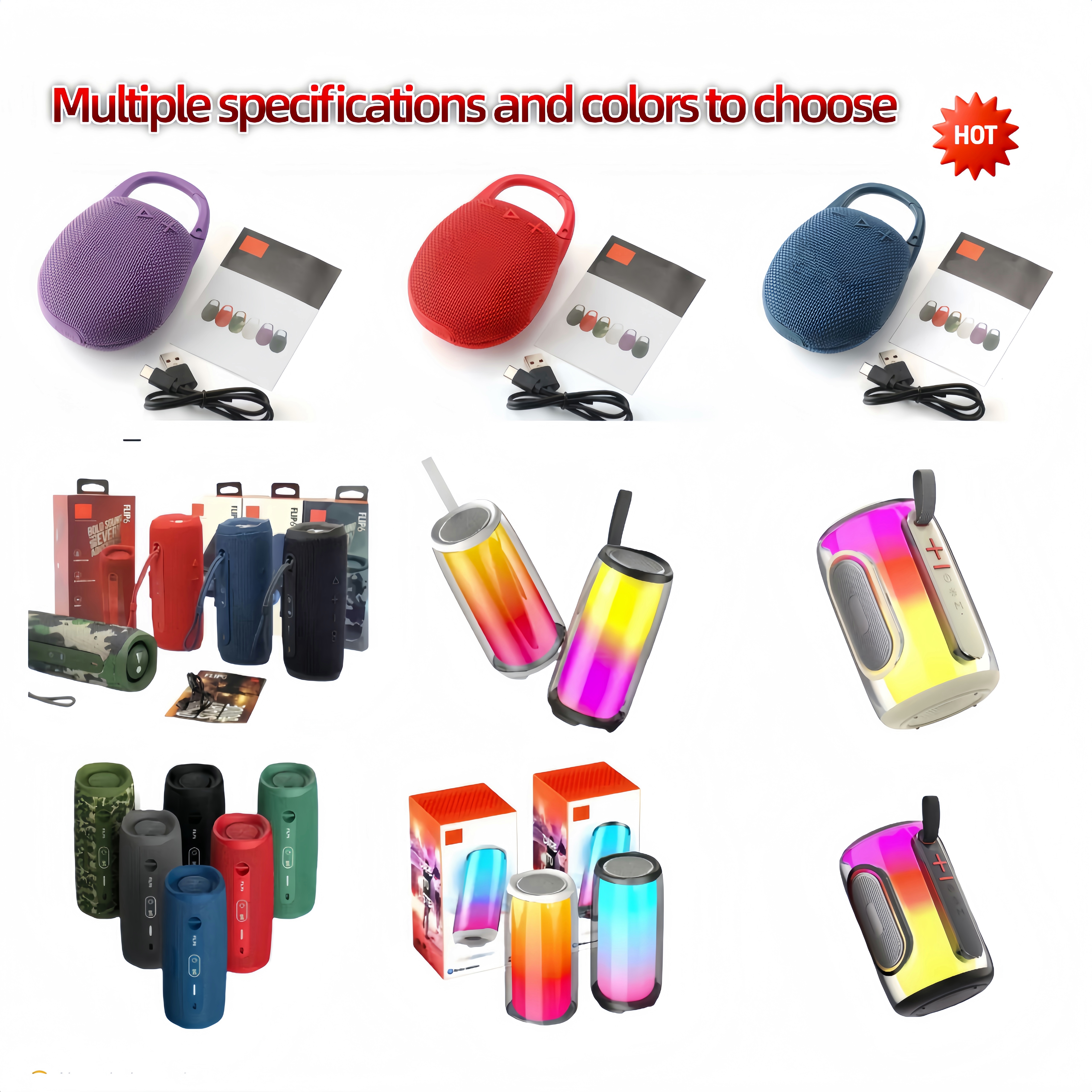 Speaker Flip 6 /7 Portable Waterproof Bluetooth Speaker Clip 5 & Pluse 5 Series High-Quality Stereo Audio and Enhanced Bass