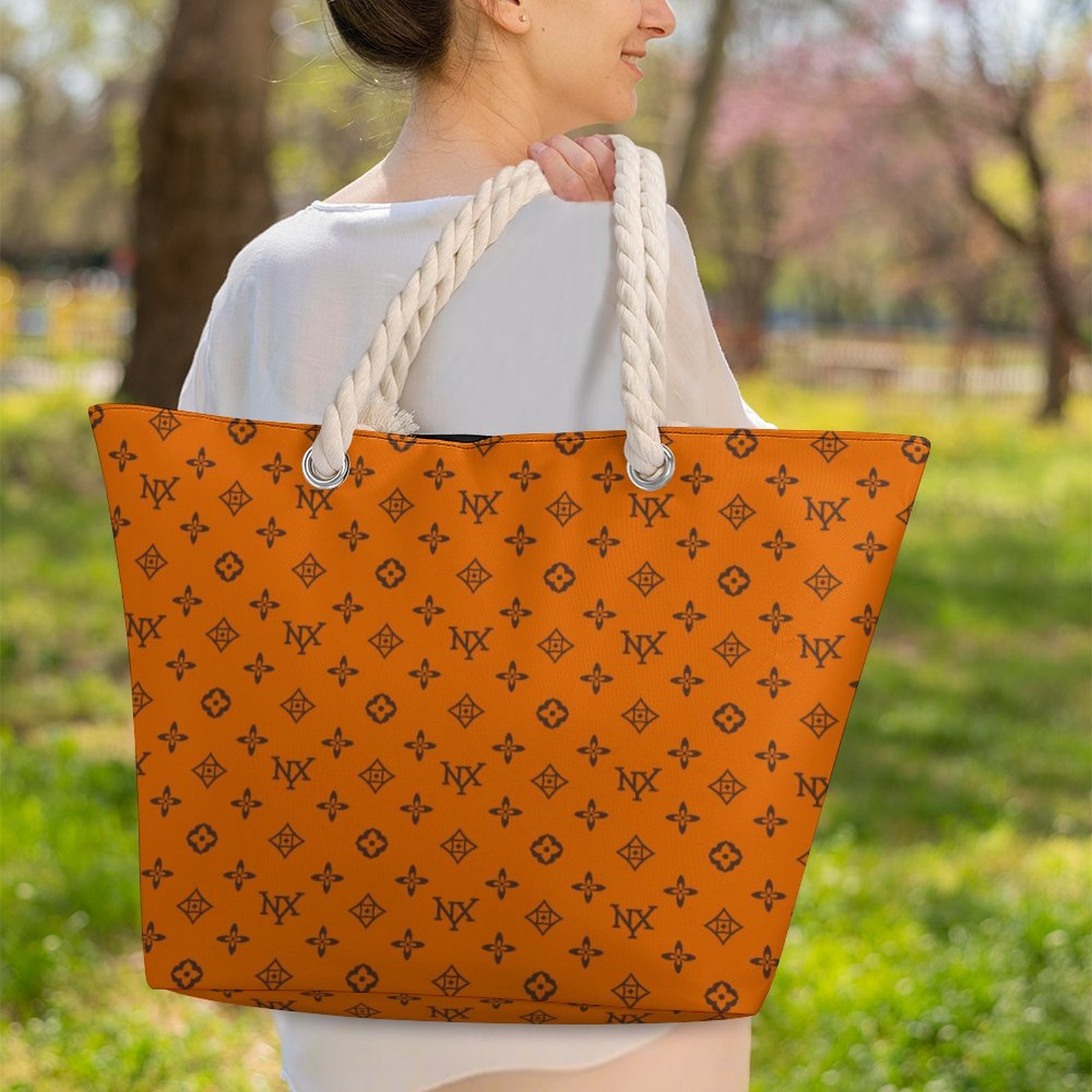 NXY High quality Hemp rope tote bag ladies new Denim luxury bag Shopping bag womens luxurys fashion classic large capacity brown flower totes bags wit