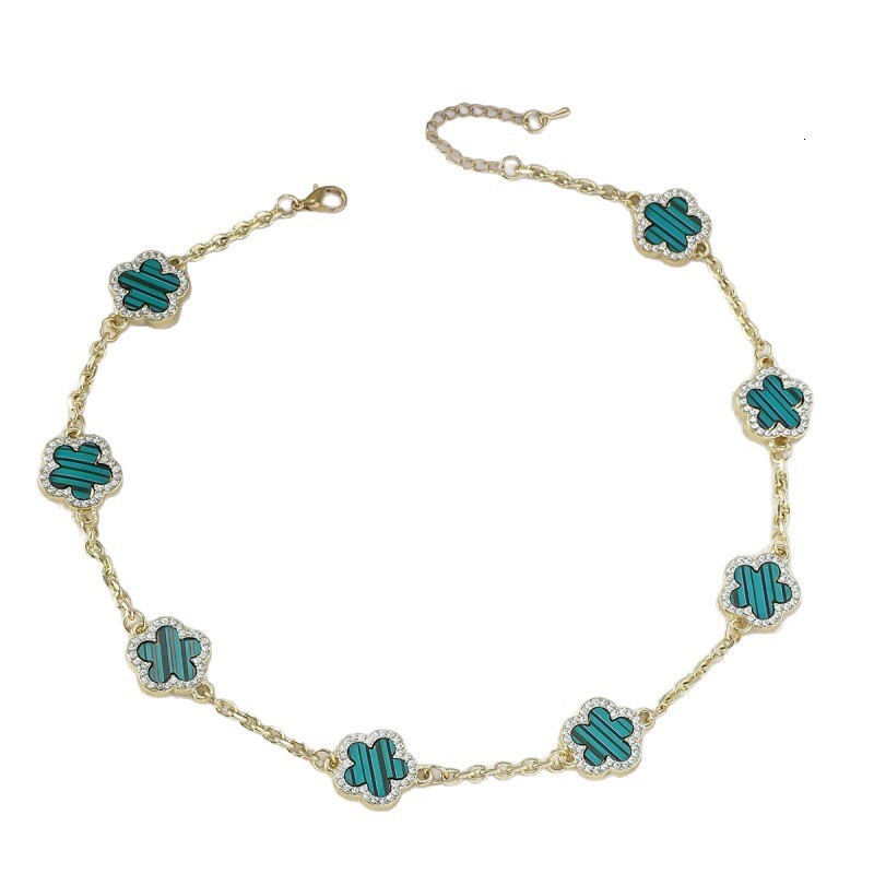 Lucky Clover Five-Petal Flower Necklace Versatile Collarbone Chain Accessory