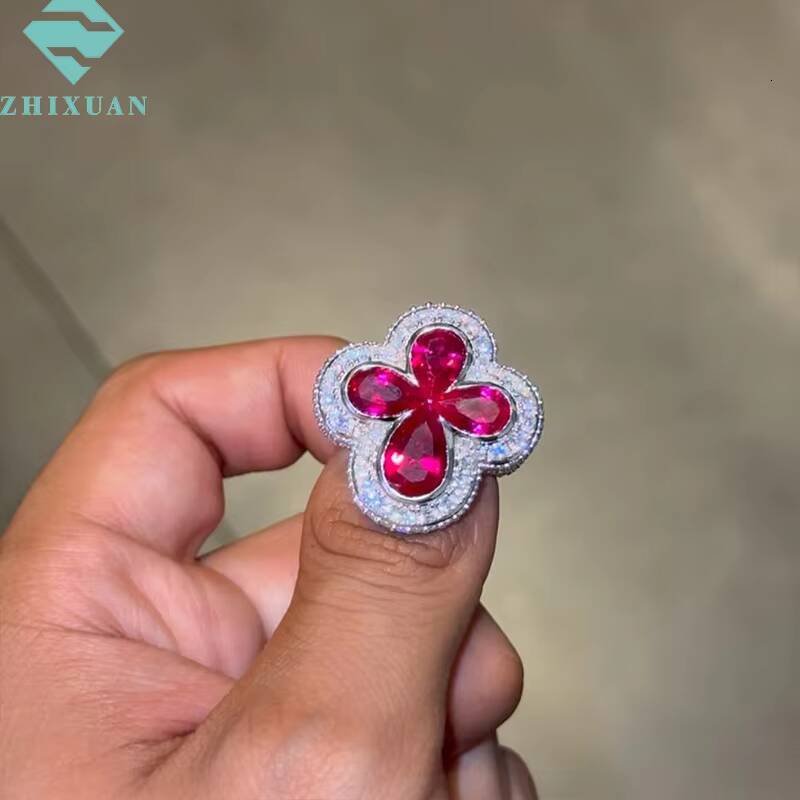 925 Silver Fine Jewelry Hip Hop Style Iced Bling Cross Ring Moissanite for Men and Women Valentines Day Prayer Gift Rings