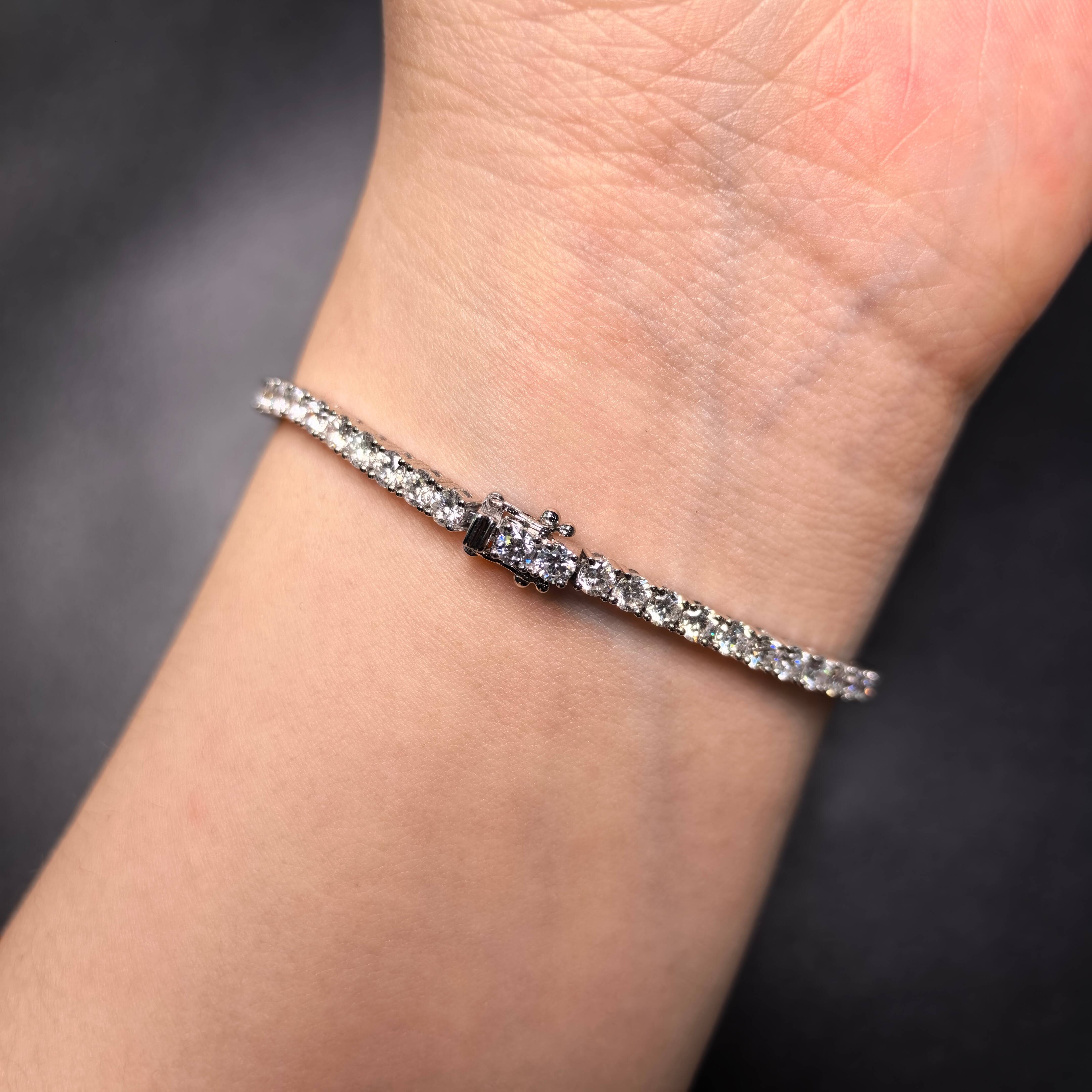 Luxury Moissanite Jewlery Tennis Bracelet Moissanite Diamond Tennis Bracelet 925 Silver Moissanite Tennis Bracelet