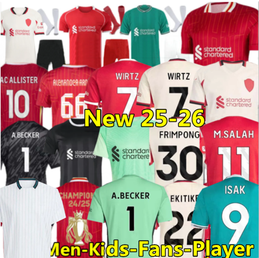25 26 DIOGO J. WIRTZ EKITIKE MAC ALLISTER FRIMPONG soccer jersey 2025 football shirt GAKPO DIOGE JOTA DARWIN KERKEZ ISAK A.BECKER men kids kit uniforms