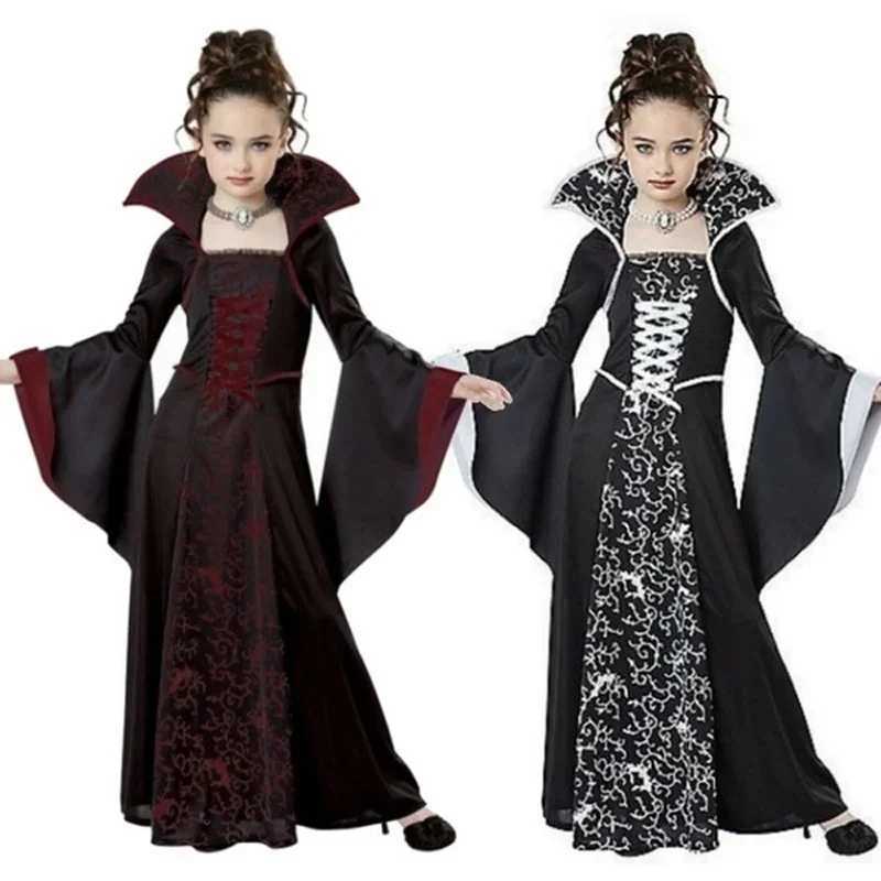 Cosjie Halloween Costume for Kids Girls Flared Sleeves Royal Vampire Costume Girl Medieval Long Sleeve Dress Costume for Party C L250918