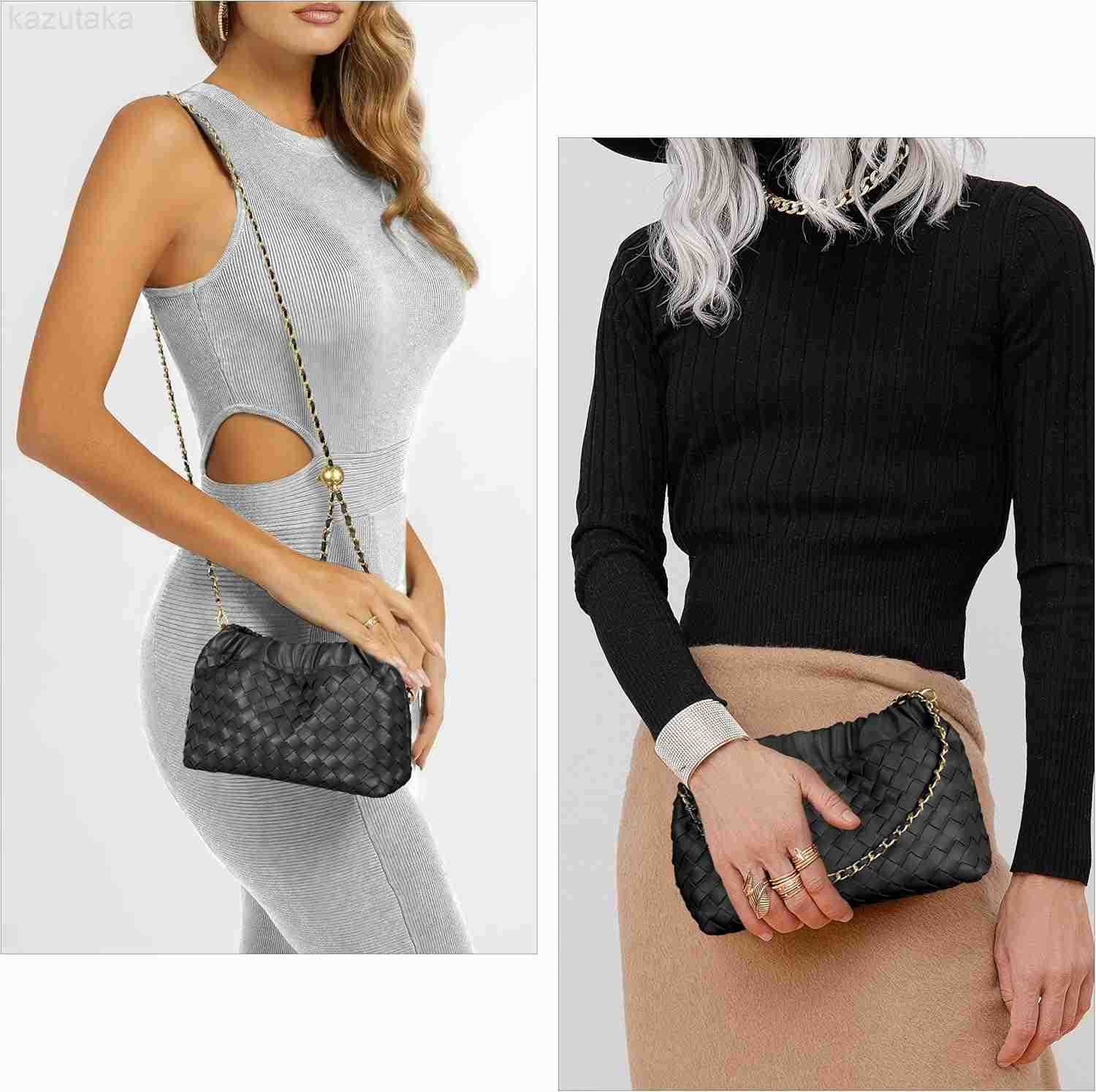 Joryin Woven Womens Crossbody Bag Evening Purse Trendy Dumpling Clutch Hobo Cloud Shoulder Bag Trendy Dumpling Clutch Z250919