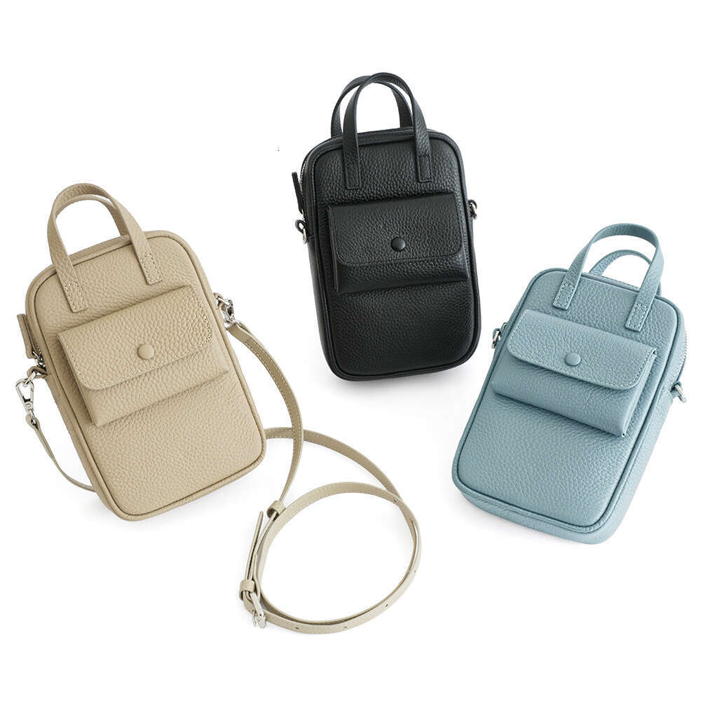 Genuine Leather for Women, Top Layer Cowhide, Vertical Large Capacity Handbag, Small Square Bag, Korean Style Single Shoulder Phone Crossbody Bag desi