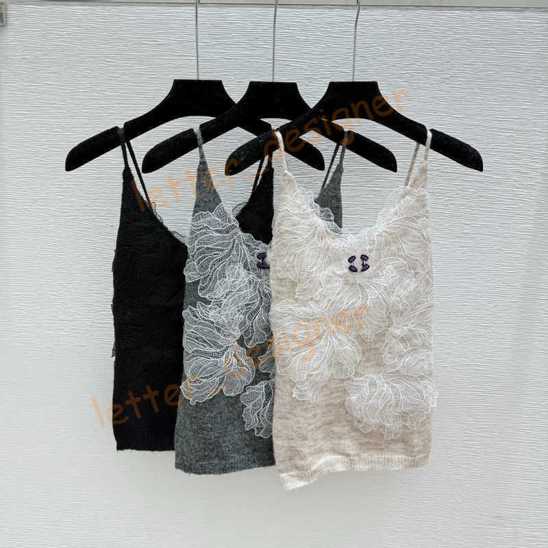 Designer Women's Tanks & Camis 25 New Womens Tank Tops T Shirts French Lace Gentle Knitted Camisole Sexy Off Shoulder Vest for women size SML