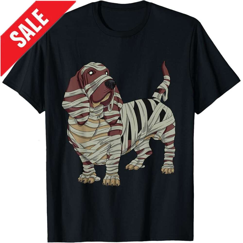 T shirt for Mens Mummy Basset Hound Dog Halloween Shirt Basset Hound Lover T-Shirt Shirts Tshirt Graphic Tee Casual Tops Clothes Short sleeve 2025