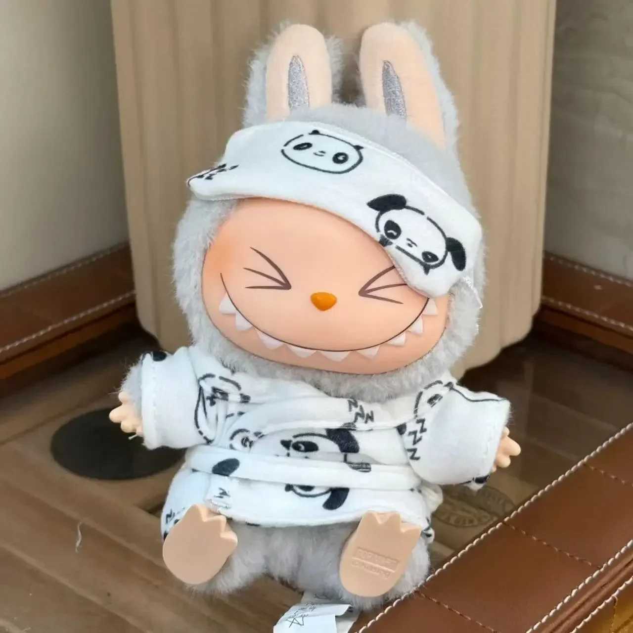 For Labubu clothes 1517cm Mini Pajamas with Eye Mask Threepiece Kawaii V1V2V3 Labubu Clothes Cute Idol Accessories Kids Gifts C250919