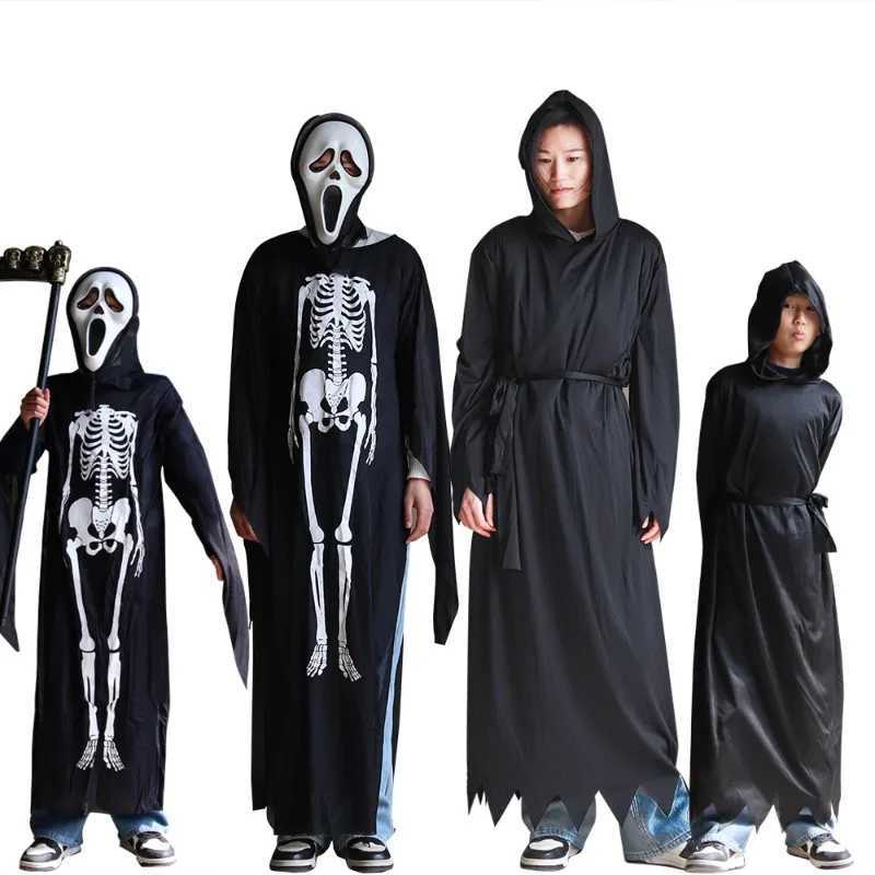 Festival Role Costume Halloween Skeleton Cape Reaper Knight Cosplay Costume Skull Skeleton Cape Halloween Plays Accessories L250918