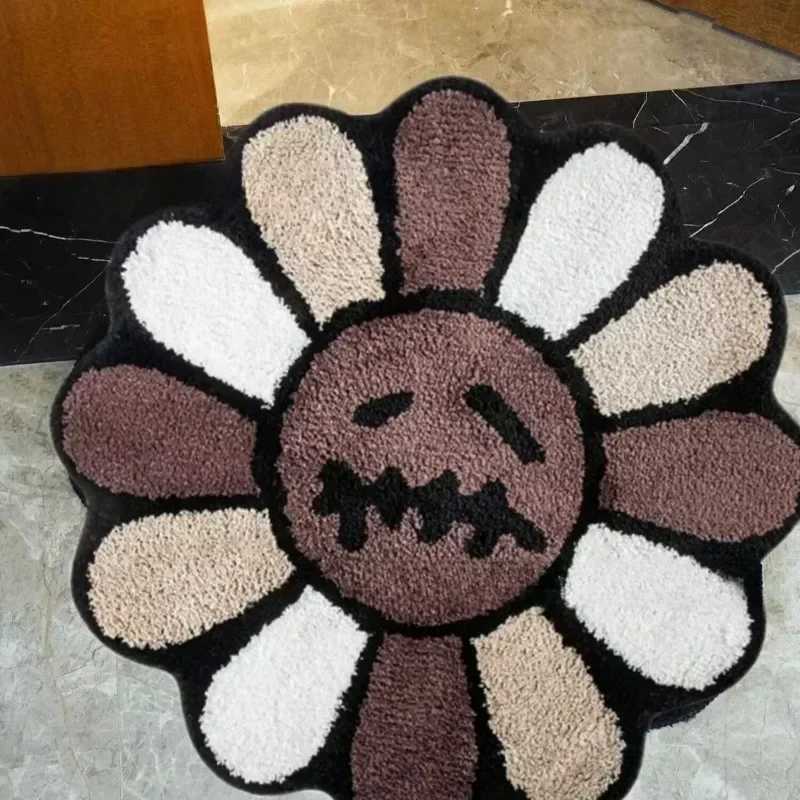 Aesthetic Suower Carpet Tufting Bathro Antislip Carpet Fluffy Thickening mats Sun Flowers Cactus Rug Living Ro Rug Decor C250919