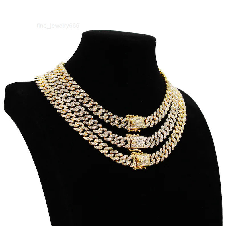 Hiphop Moissanite Chain 12mm Cuban Link 925 Silver Sparkling VVS Iced Out Moissanite Cuban Chain