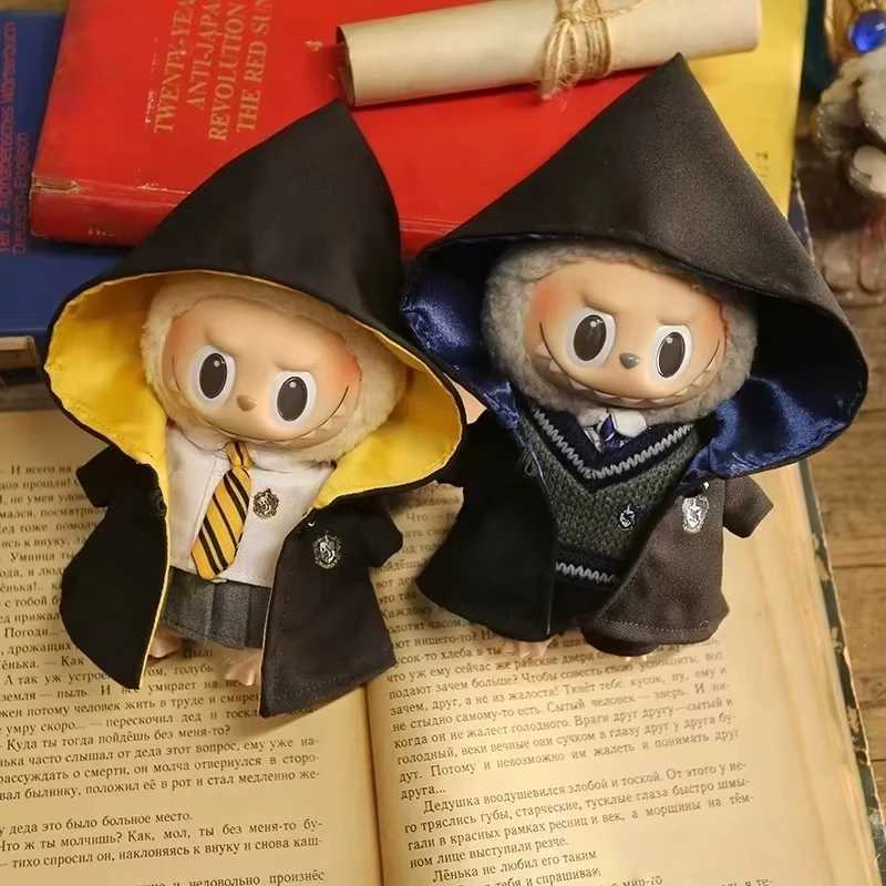 New 17cm Labubu Pandent Doll Clothes Magic School Set Magic Wand Witch Hat Headband Cosplay Ornaments Dressing Up Festival Gifts C250919