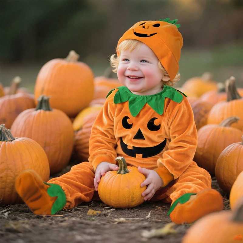 2025 Pumpkin Cosplay Jumpsuit Baby Girls Boys Halloween Clothes Sets New Baby Girl Set Carnival Party Costumes Halloween Gifts L250918