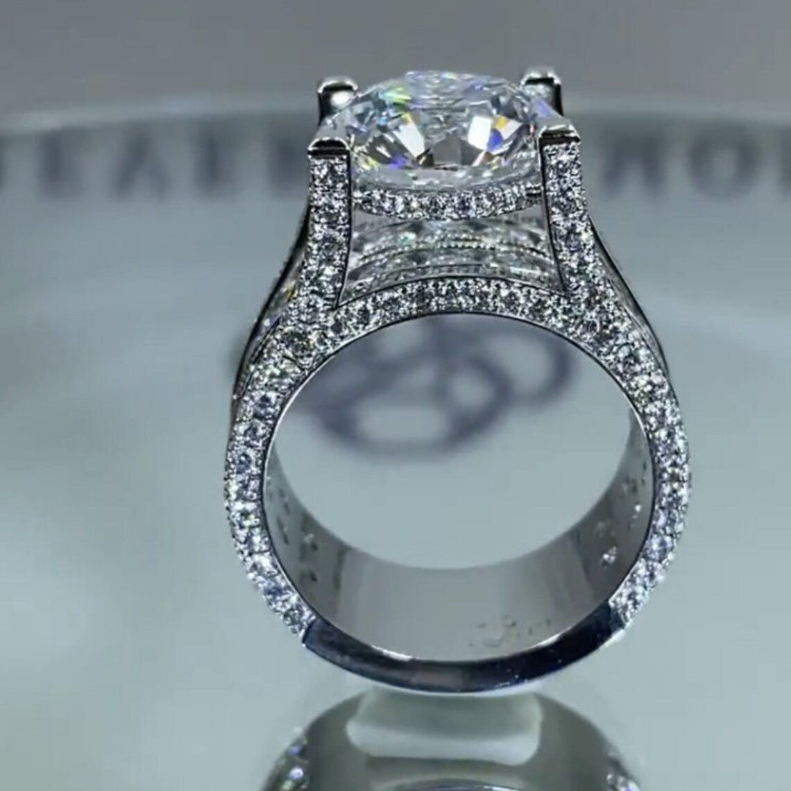 Solitaire Ring Women's Round Zircon Ring Vintage Square Crystal Rings Designer Diamond Rings Fashion Wedding Jewelry