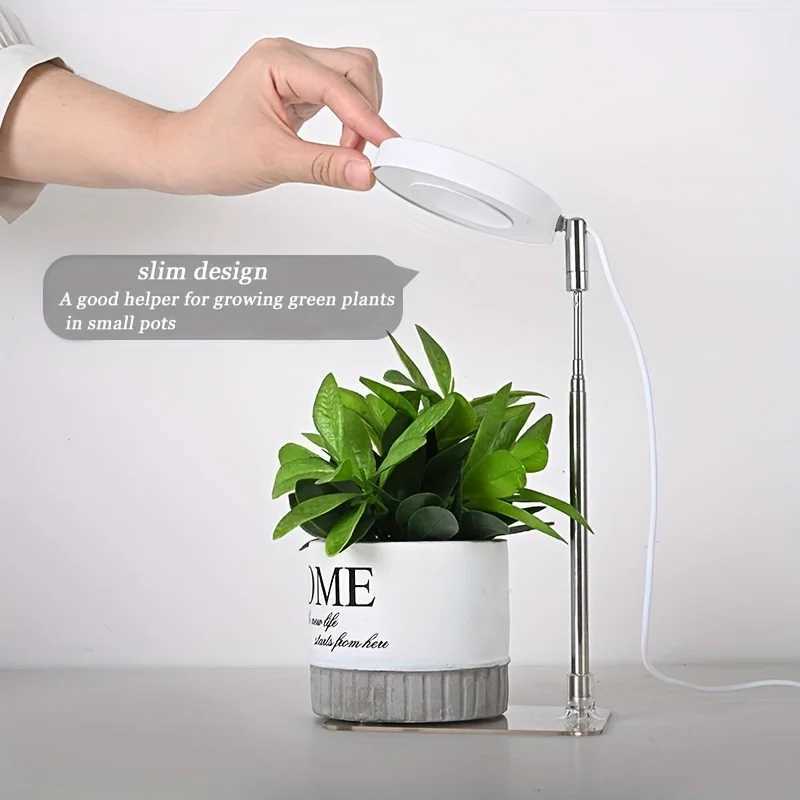 Grow Light Full Spectrum Light LED Grow Indoor Height Angle Adjustable Ring Grow Light Timer Height Adjustable USB Powered C250919