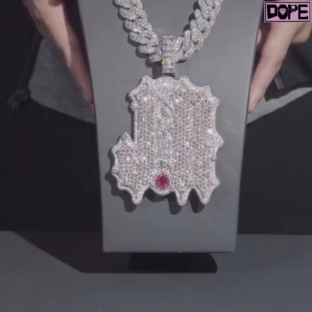 Fully Iced Out Moissanite Pendant Letter Name Hip Hop VVS Baguette Rapper 925 Silver Customized Trend Moissanite Pendant