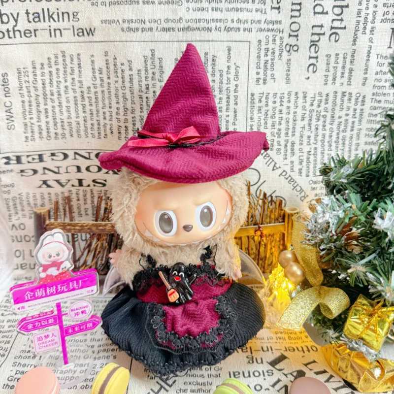 Lovely Magic Witch Set For 17cm Labubu Mini Doll Clothes Matching Halloween Pumpkin Trendy Accessories For Ropa Labubu V2V3 C250919