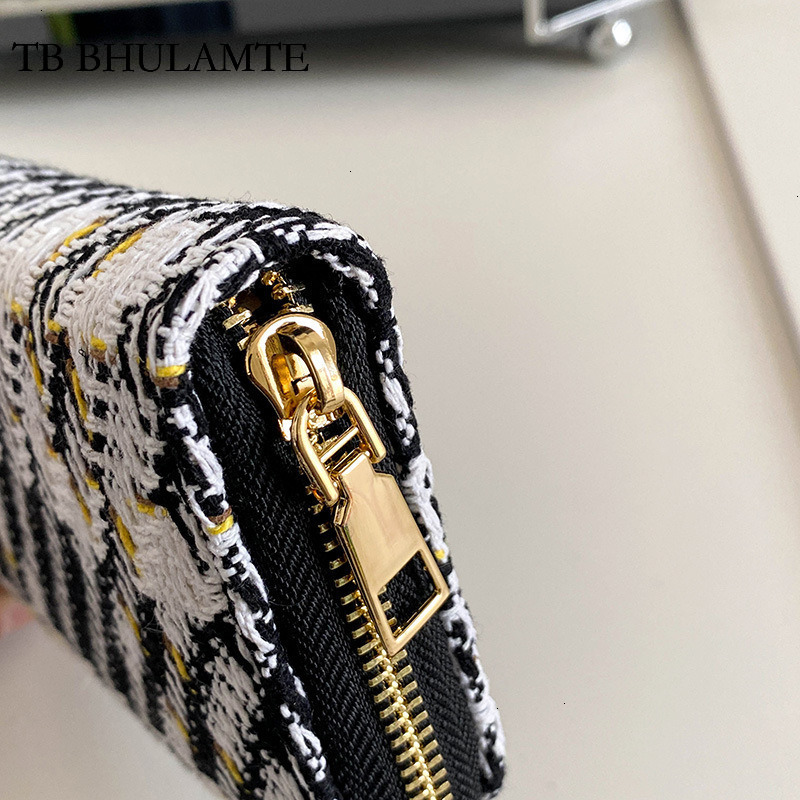 TB BHULAMTE Free Shipping New Zipper Clutch Large Capacity Cookie Print Design Large Cash Clip Designer Luxury Simple Color-block Women's Wallet 