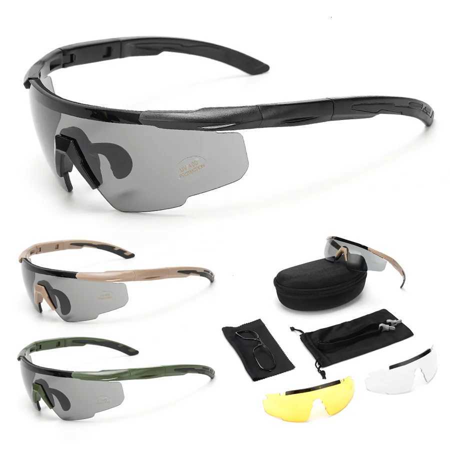 Tactical Glasses Fans Real CS Shooting Glasses Outdoor Windproof Sand Riding Goggs hiking glasses Y250919