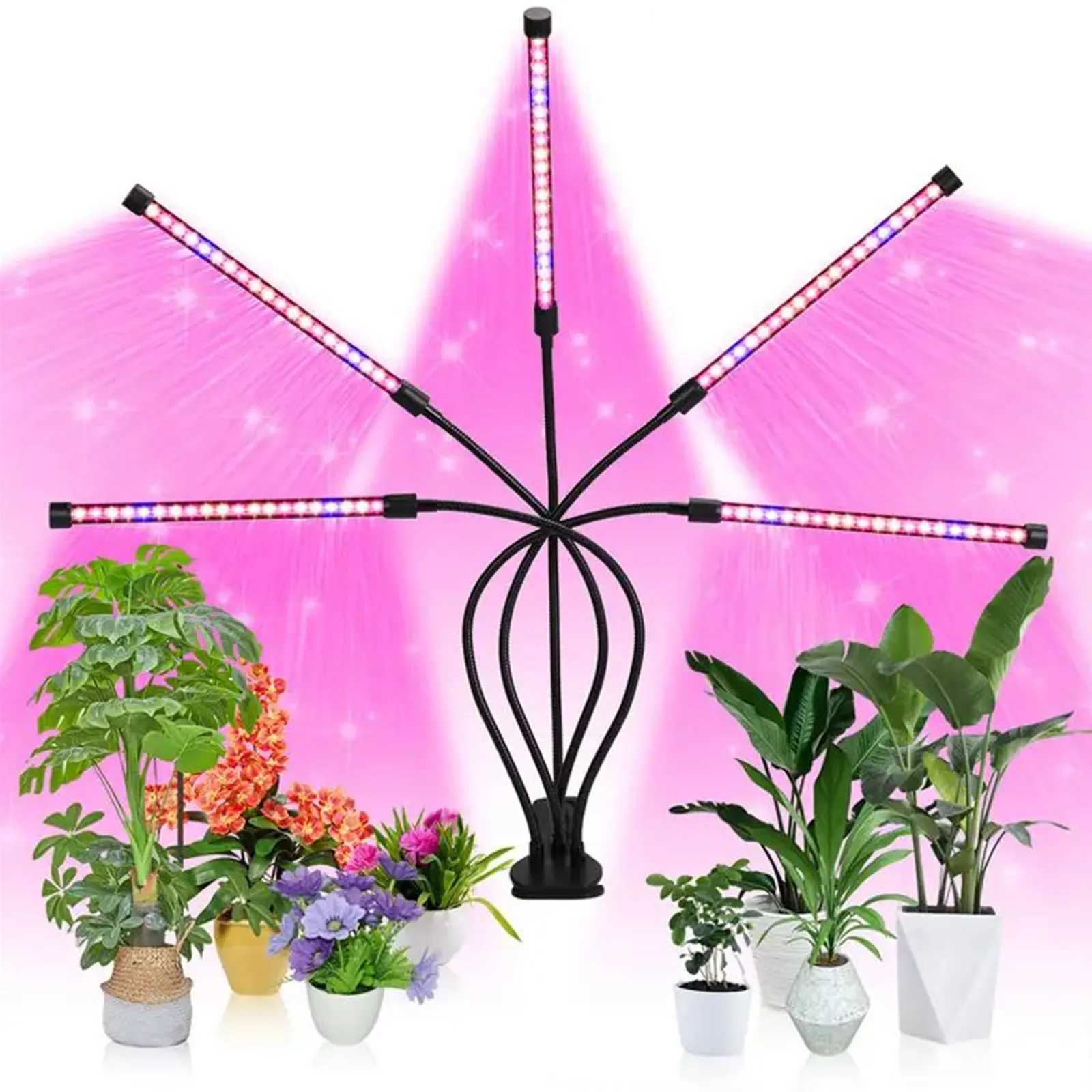 1pcs plant growth light 3912h timer 3 lamp modes adjustable brightness indoor LED plant growth light C250919