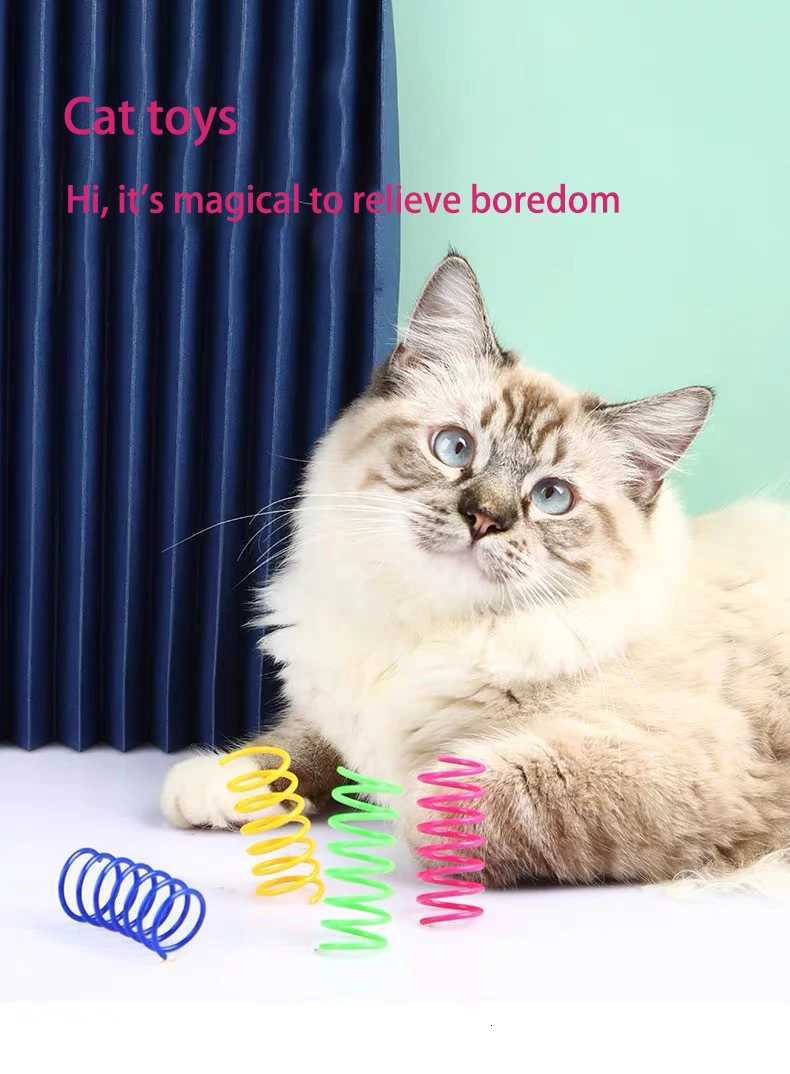 4pcs Kitten Cat Toys Wide Durable Heavy Gauge Cat Spring Toy Colorful Springs Cat Pet Toy Coil Spiral Springs Pet Intera X250918