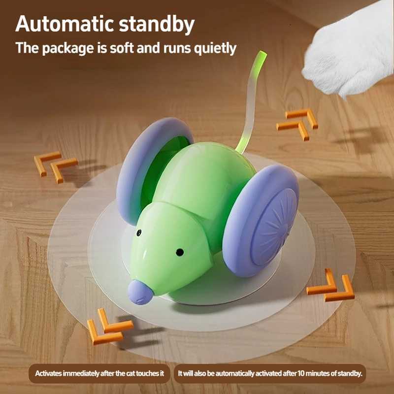 Pet Toys Interactive Cat Toy Electric Mouse Car Automatic Teaser Intelligent Obstacle Avoidance Pet Products Cat Accessories X250918