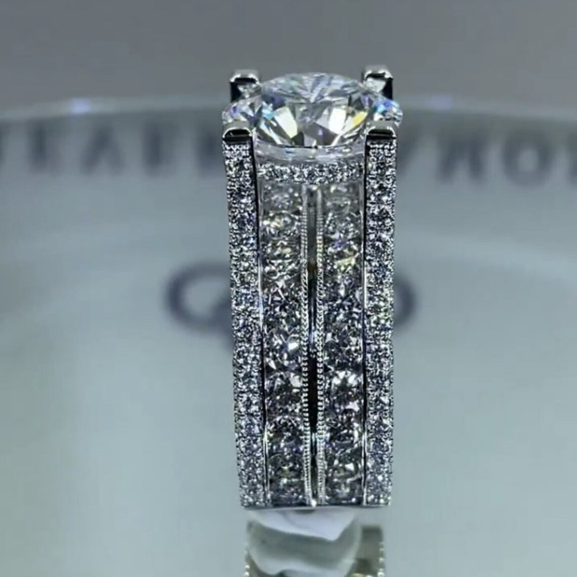 Solitaire Ring Women's Round Zircon Ring Vintage Square Crystal Rings Designer Diamond Rings Fashion Wedding Jewelry