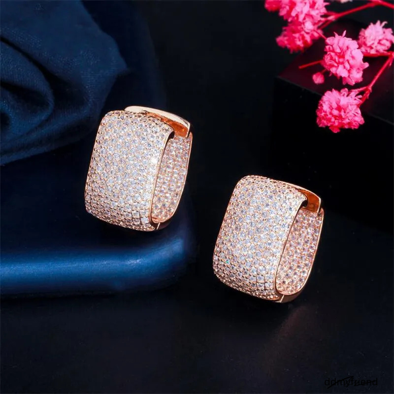 Clip On Ear Earrings: Elegant Gold Plated Cuff Style Earrings With Sparkling Cubic Zirconia, Non-Piercing Wedding Party Jewelry ddmyfriend