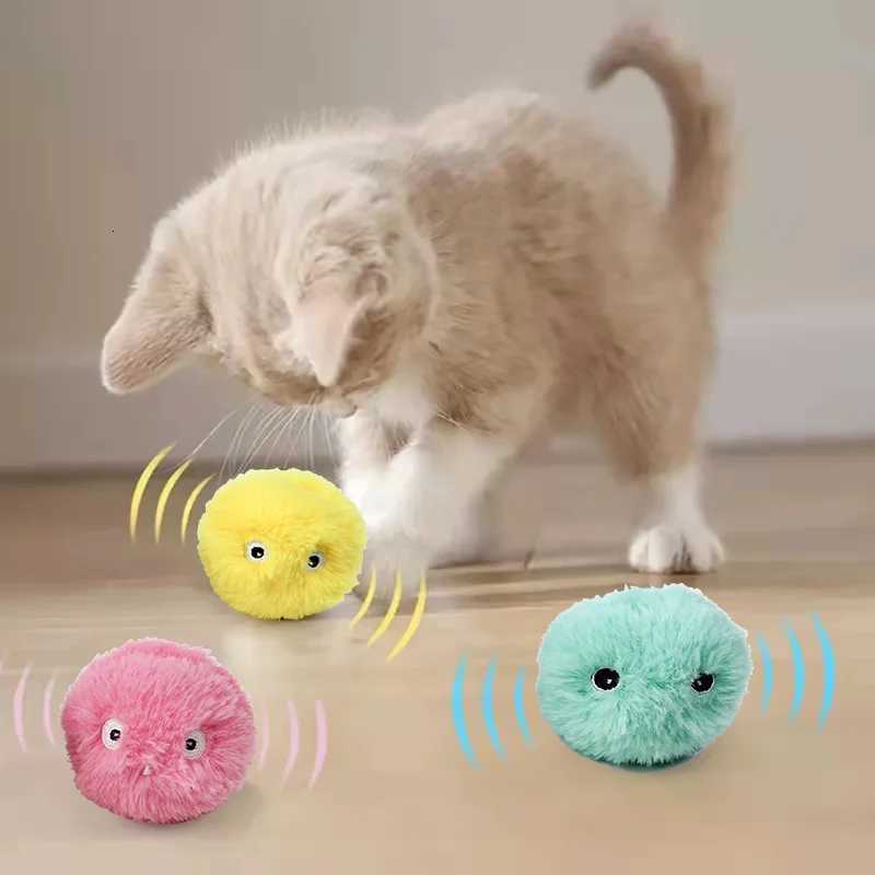 Smart Cat Toys Interactive Ball Plush Electric Catnip Training Toy Kitten Touch Sounding Pet Product Squeak Toy Ball Cat Supplie X250918