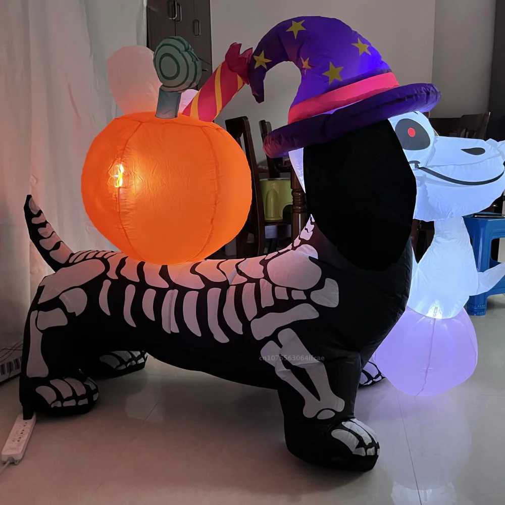 15M Long Halloween Inflatables Puppy Pumpkin Decor Buildin LED Outdoor Horror House Yard Garden Props Halloween Party Decor C250919