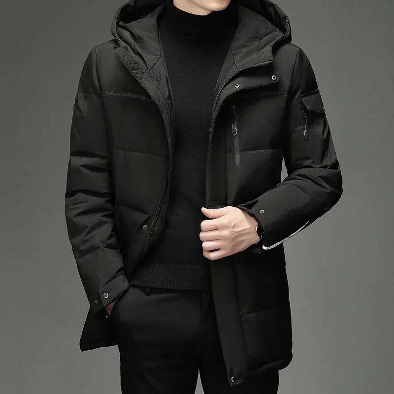 New Jacket 90% White Duck Down Hooded Jackets Men's Winter Thick Warm Waterproof Parka Overcoat Casual Outdoor Travel Coat