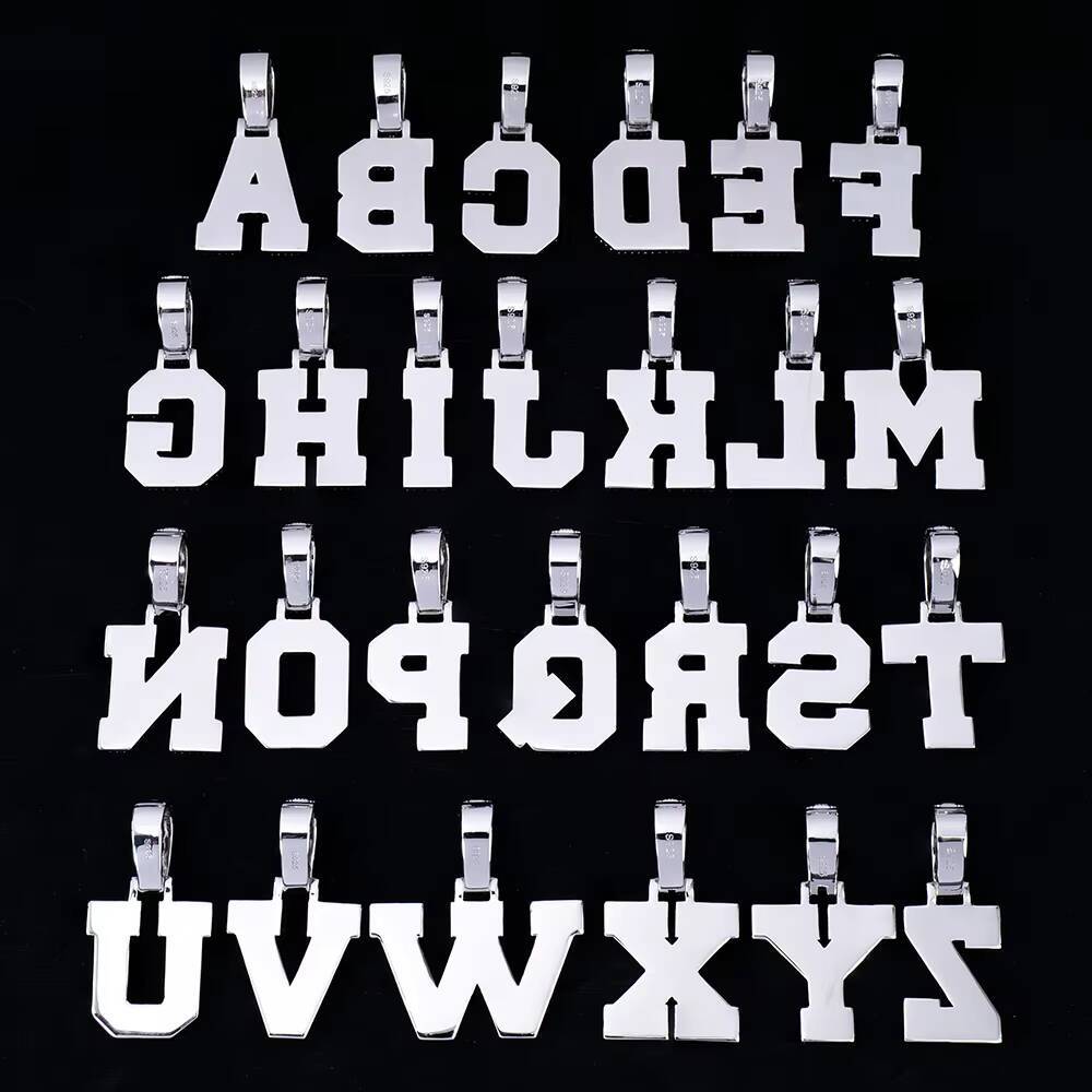 Hot Sale Mens 925 Silver Iced Out Moissanite Initial 26 Letters AZ Pendant Hip Hop Style Fashion Pendant