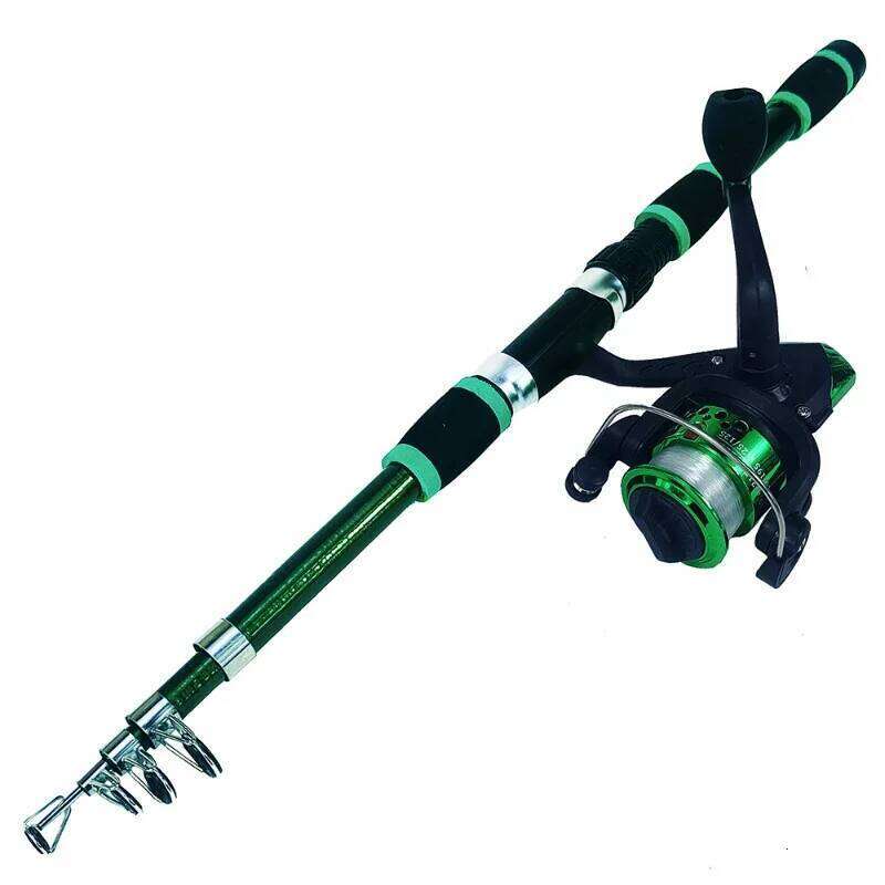 Spinning And Combo1.8M Telescopic Rod With 5.2:1 3Bb Reel Max Drag 5Kg Full Kit Fishing Set