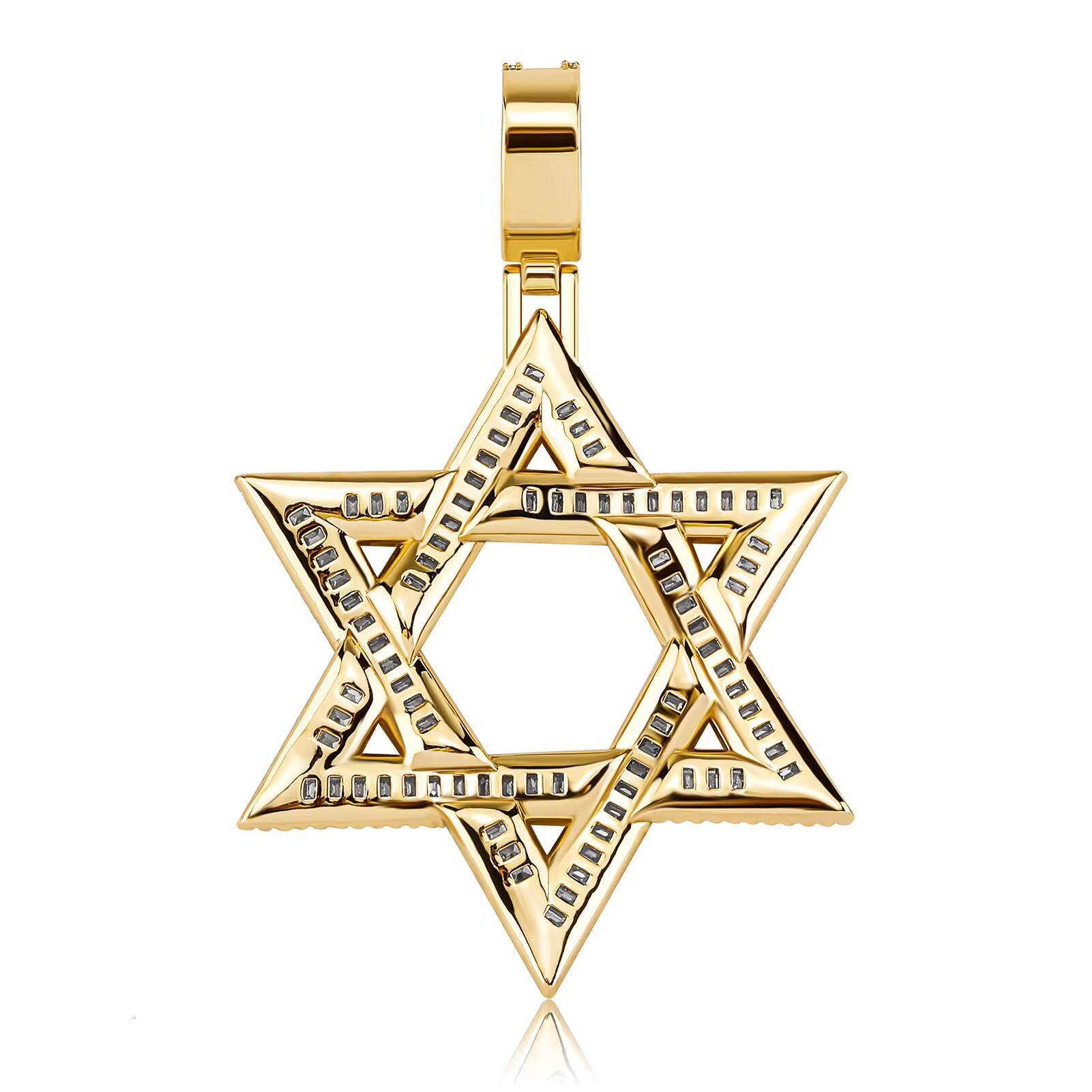 Designer necklace Unisex Versatile Gold Plated Square Hexagram Star of David Pendant Hot Sale Link Chain Necklace in Fashion