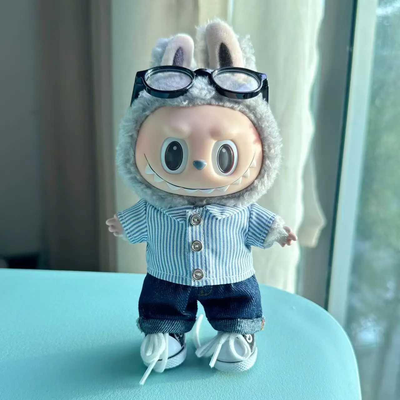 Clothes For Labubu 17cm Dolls I II Idol The Monster Outfit Accessories Sitting Party Gifts Cool Boy Shirt Jeans Hat Set EF16B C250919