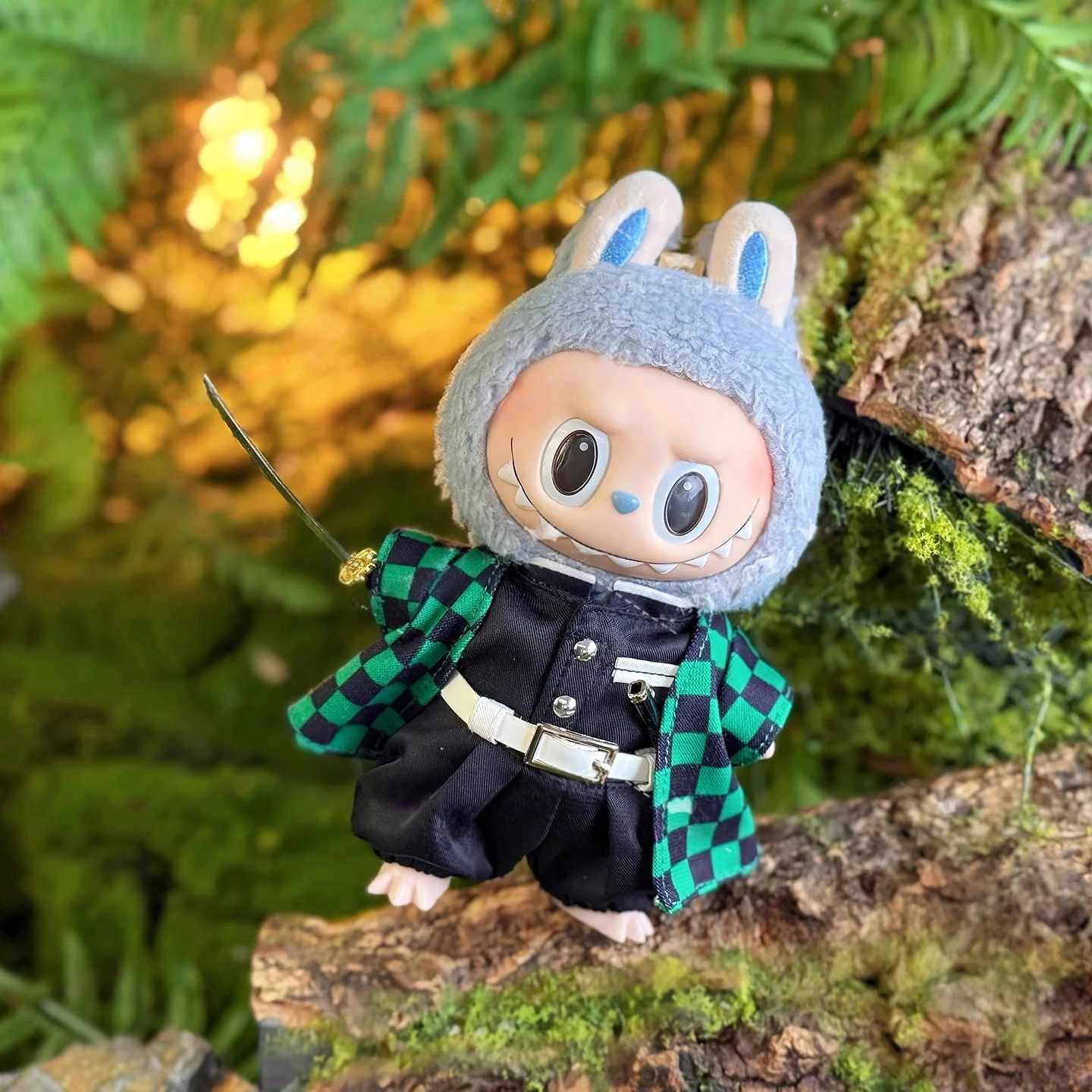 Only Clothes 17cm Labubu Doll Clothes Demon Sl ayer Tanjiro Cosplay Outfit Handmade Kimono Cape Plush Figure C250919