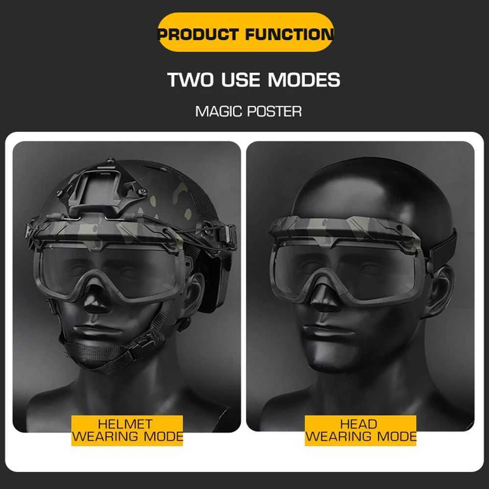 Tactical FAST Helmet Goggs Outdoor Airsoft Paintball Protective Glasses Sports Sunglasses Men Windproof Anti Fog Goggs Y250919