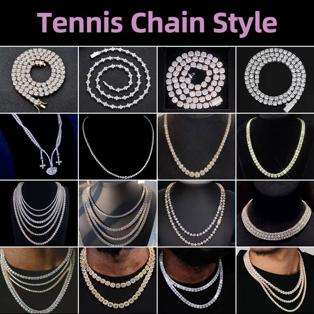 Elegant 2mm 3mm Tennis Chain 925 Silver VVS Iced Out Lab Grown Diamond IGI Lab Diamond Tennis Chain