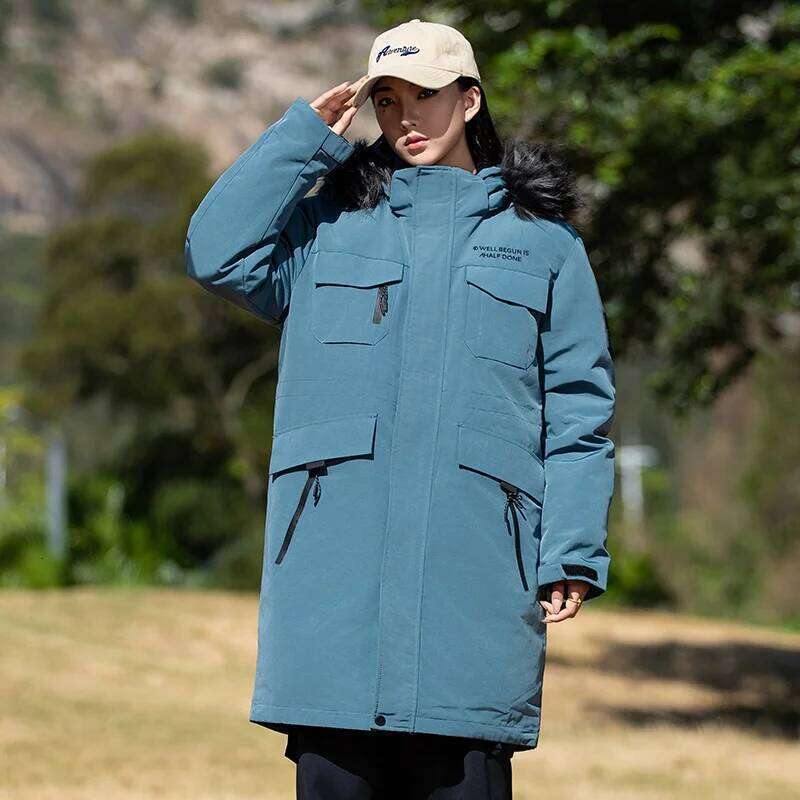 Autumn Winter of 2024,men's Medium Length Over Knee Down Jacket Plus-size Tooling Overcome Warm Cold Large Fur Collar Youth Coat