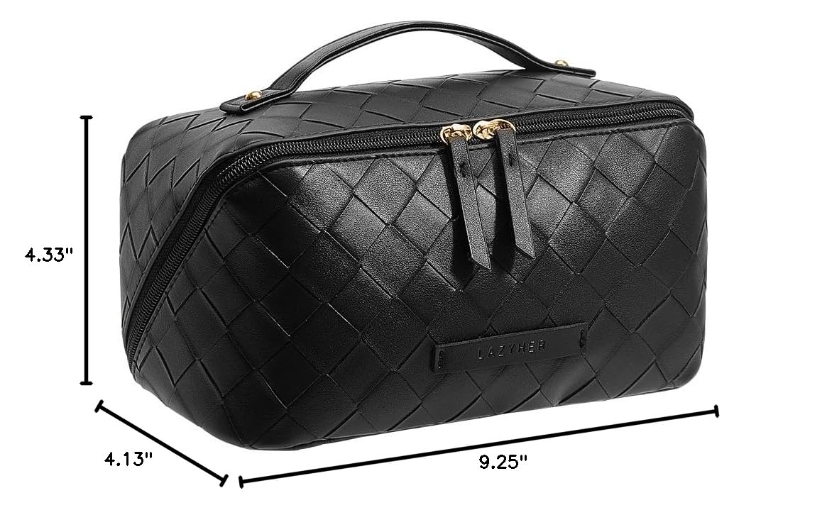 Spacious Flat Lay Cosmetic Bag Waterproof Chic Printed Women Travel Makeup Organizer Toiletry Storage