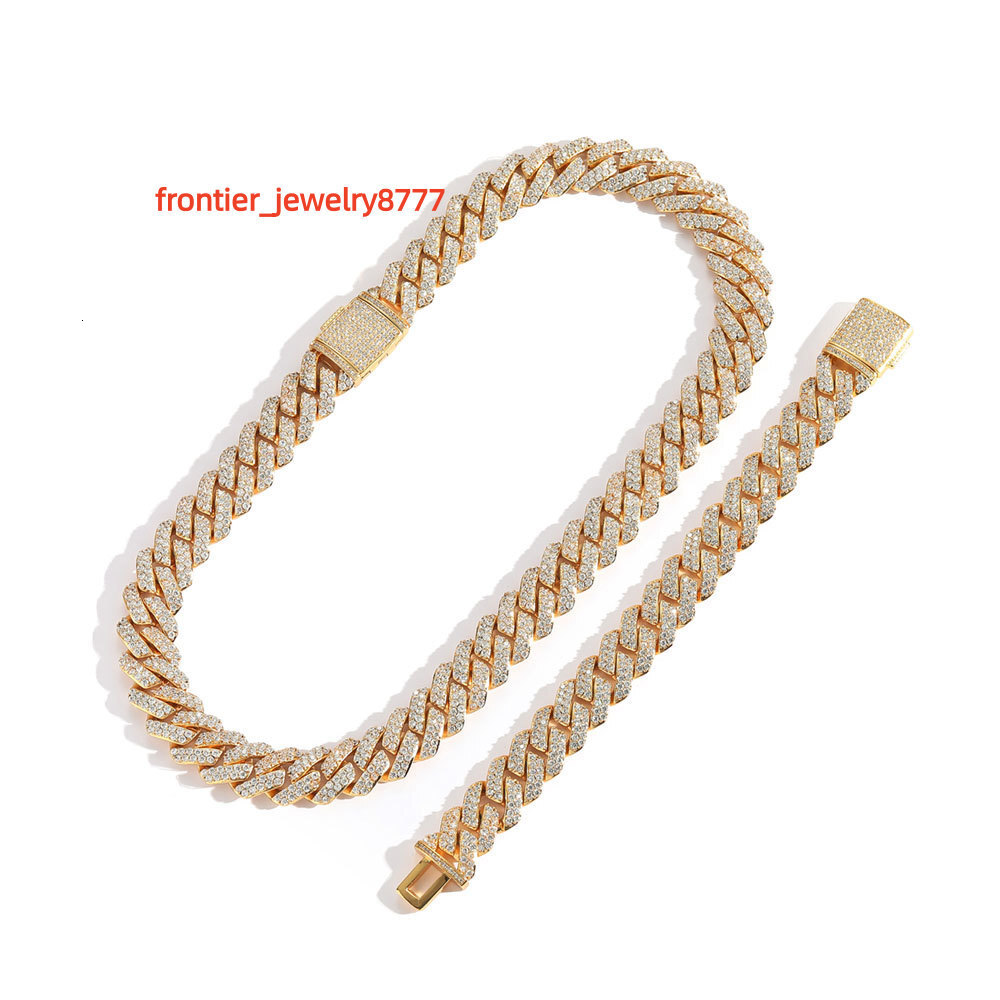 Hip Hop Jewelry Choker Necklace Iced Out Chain White Gold Plated Cuban Link Diamond Choker Ne